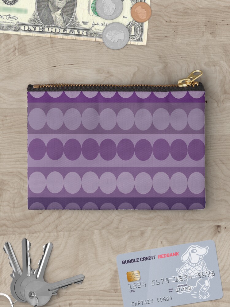 Thumbnail 3 of 4, Zipper Pouch, Geometric Pattern Purple Circles designed and sold by CarlaBaremb.