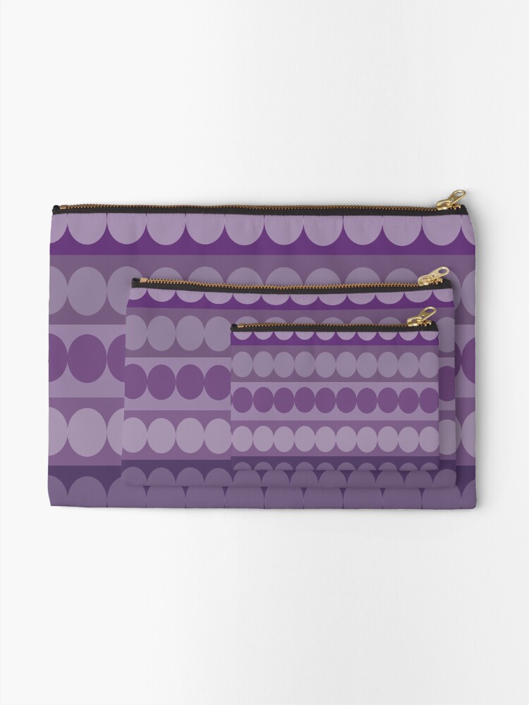 Thumbnail 2 of 4, Zipper Pouch, Geometric Pattern Purple Circles designed and sold by CarlaBaremb.