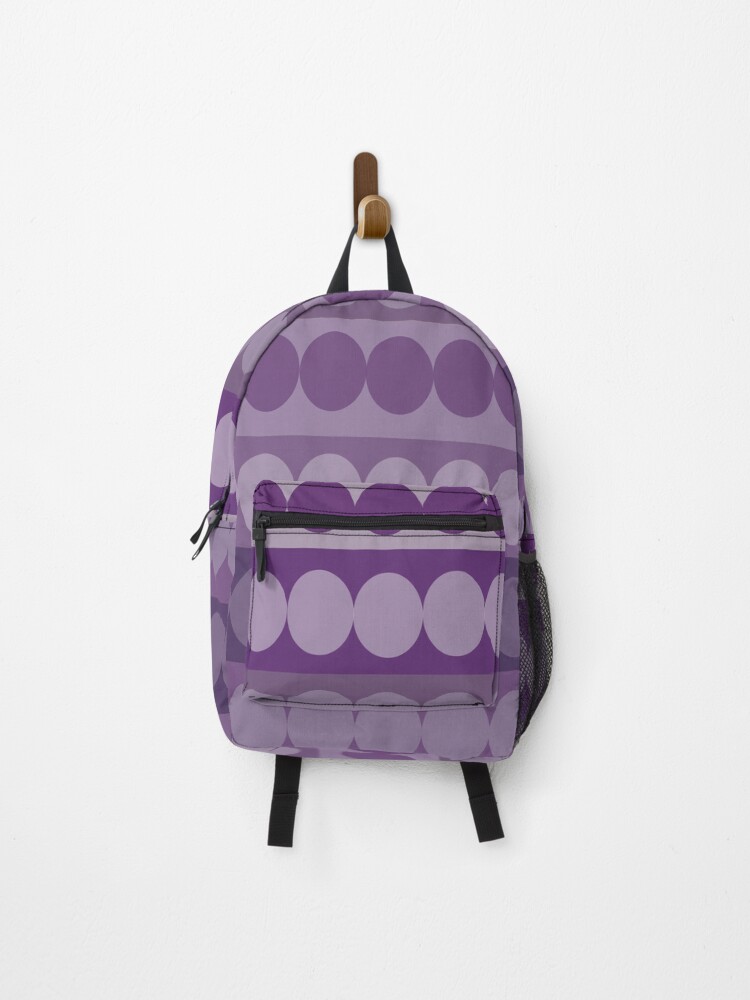 Thumbnail 1 of 3, Backpack, Geometric Pattern Purple Circles designed and sold by CarlaBaremb.