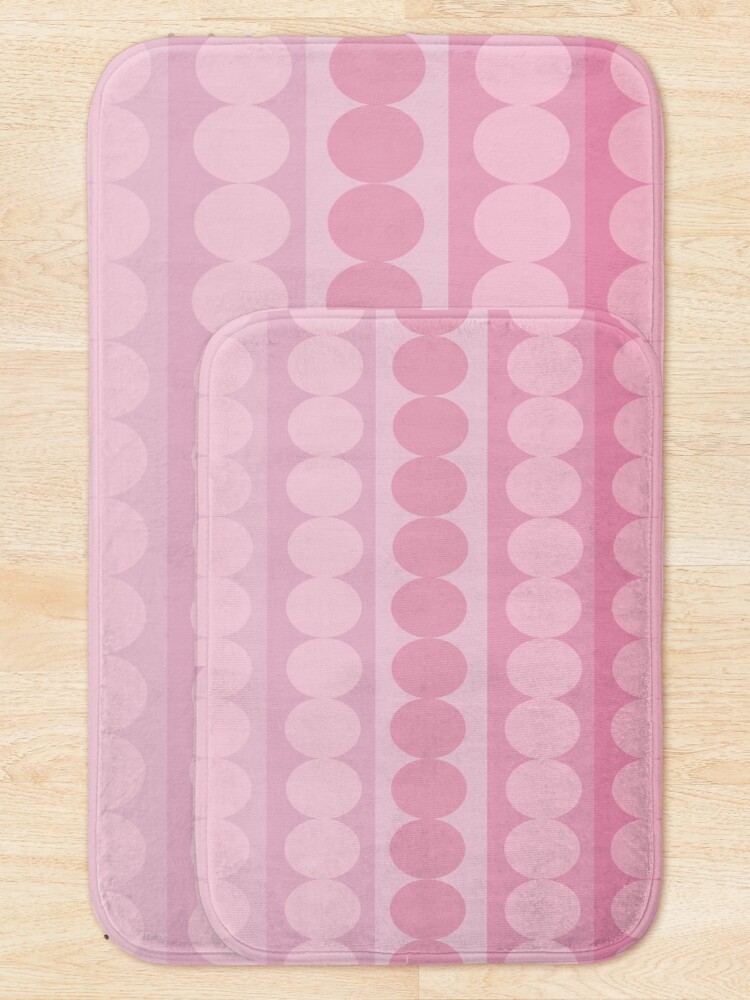 Thumbnail 5 of 6, Bath Mat, Geometric Pattern Pink Circles designed and sold by CarlaBaremb.