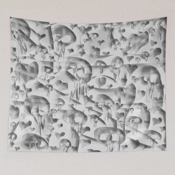 Item preview, Skulls and Hearts (Black Invert) designed and sold by skullbal.