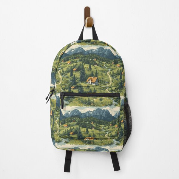Item preview, Idyllic Mountain Village: Peaceful Countryside Art designed and sold by VoyteksDesigns.