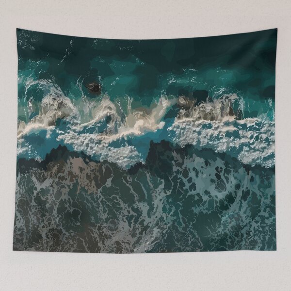 Item preview, Green Ocean Waves designed and sold by Vector Scout Lab.
