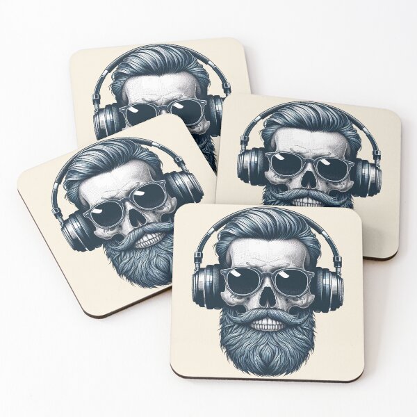 Item preview, Skull wearing Headphones #2 designed and sold by elektronen.