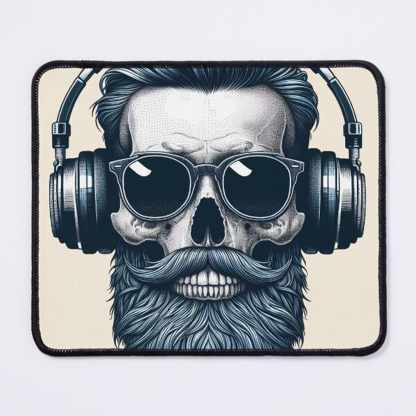 Item preview, Skull wearing Headphones #2 designed and sold by elektronen.