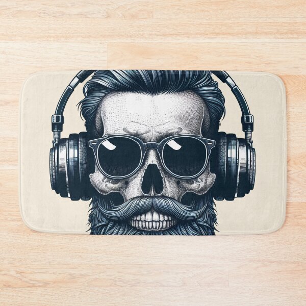 Item preview, Skull wearing Headphones #2 designed and sold by elektronen.