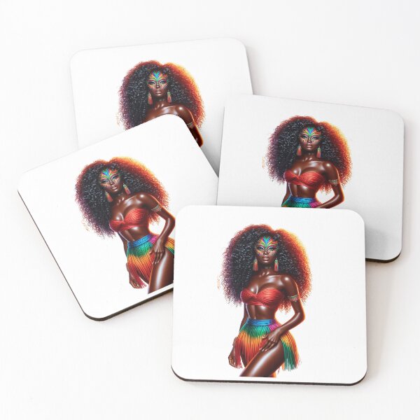 Item preview, Carnival Afro Woman, Mardi Gras Black Woman, Afro American Girl, Mardi Gras Parade, Mardi Gras Party. designed and sold by gabrielakrall.