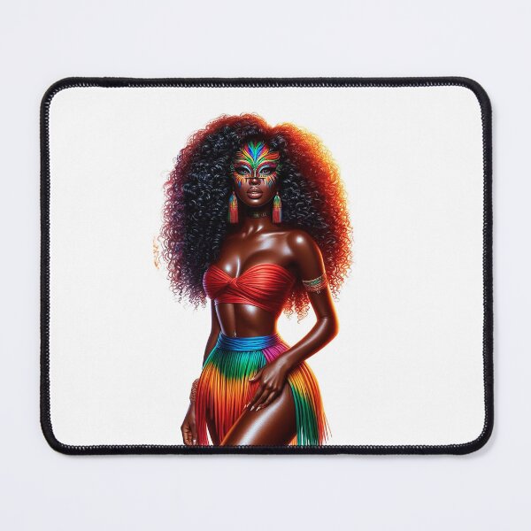 Item preview, Carnival Afro Woman, Mardi Gras Black Woman, Afro American Girl, Mardi Gras Parade, Mardi Gras Party. designed and sold by gabrielakrall.