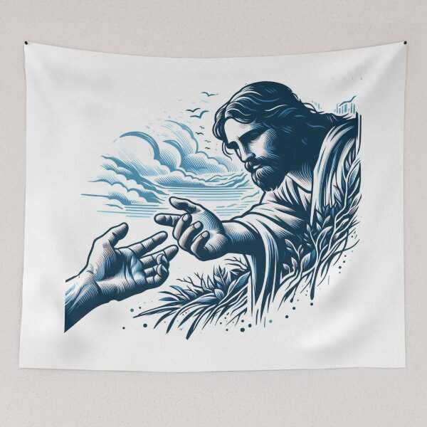 Item preview,  "Jesus reached out his hand and touched the leper, and immediately the leprosy left him."  designed and sold by PaintMeWorld.