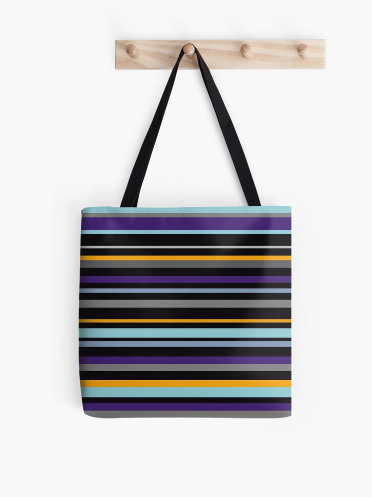 Thumbnail 1 of 2, Tote Bag, Playful Stripes Purple Orange and Cyan Pattern designed and sold by CarlaBaremb.