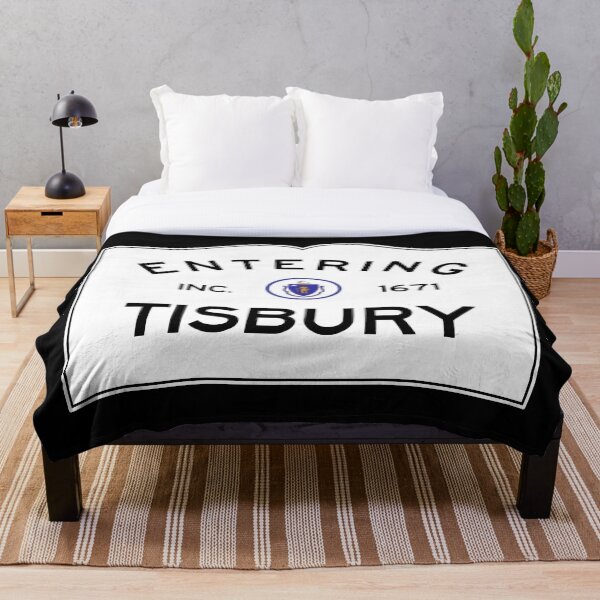 Entering Tisbury Massachusetts - Commonwealth of Massachusetts Road Sign - Martha's Vineyard Throw Blanket