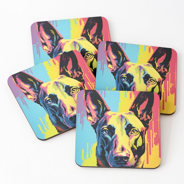Item preview, belgian malinois dog portraits drawing. animal colorful. Animal throw pillow.  designed and sold by formform.