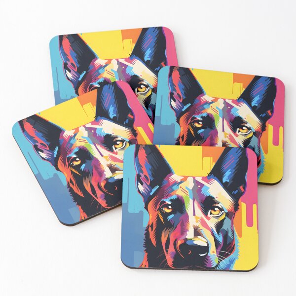 Item preview, belgian malinois dog portraits drawing. animal colorful. Animal throw pillow.  designed and sold by formform.