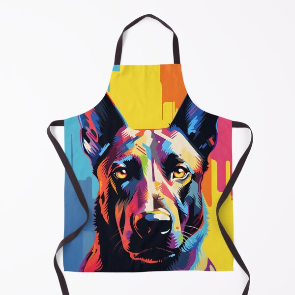 Item preview, belgian malinois dog portraits drawing. animal colorful. Animal throw pillow.  designed and sold by formform.