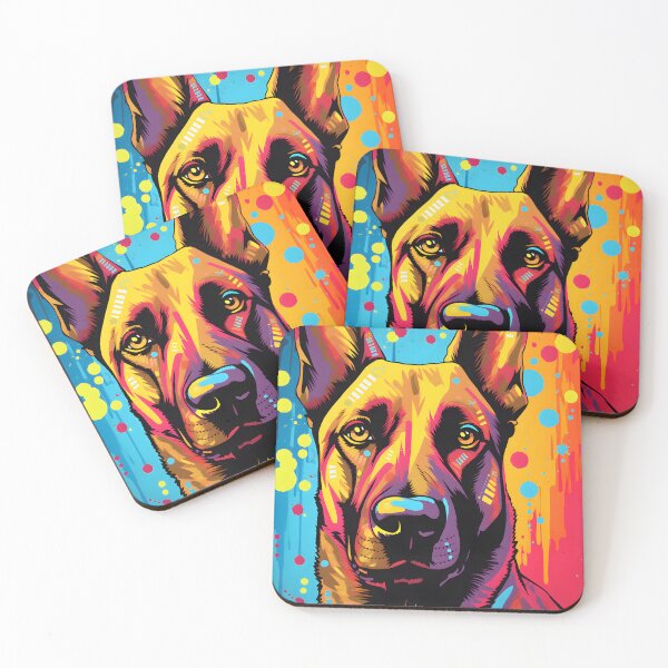 Item preview, belgian malinois dog portraits drawing. animal colorful. Animal throw pillow.  designed and sold by formform.