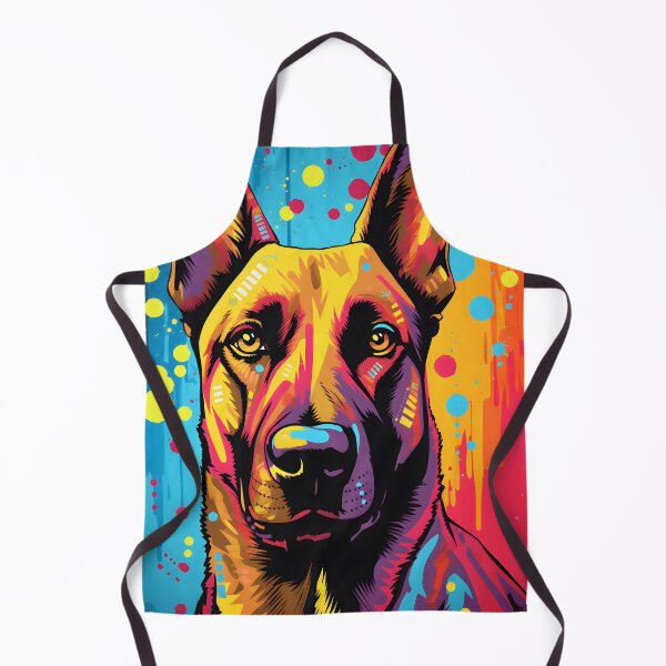 Item preview, belgian malinois dog portraits drawing. animal colorful. Animal throw pillow.  designed and sold by formform.