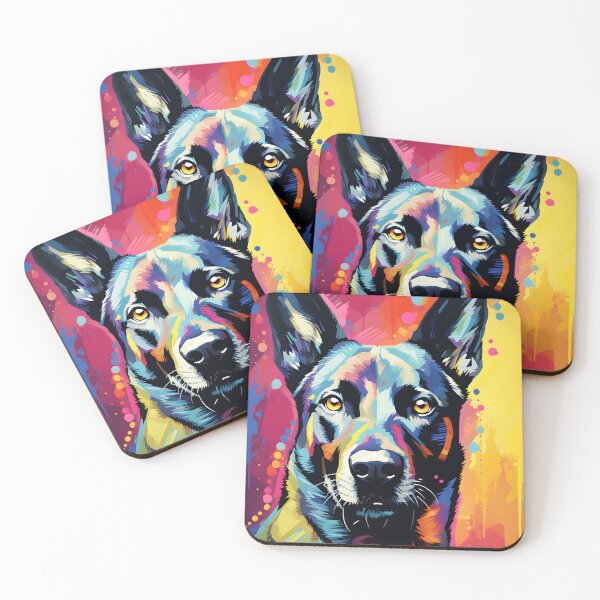 Item preview, belgian malinois dog portraits drawing. animal colorful. Animal throw pillow.  designed and sold by formform.