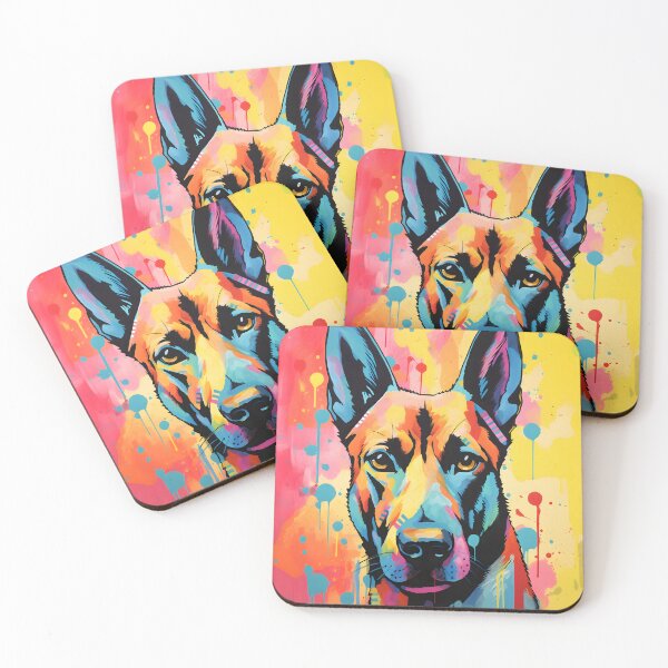 Item preview, belgian malinois dog portraits drawing. animal colorful. Animal throw pillow.  designed and sold by formform.