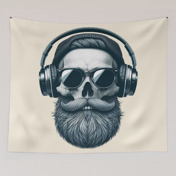 Item preview, Skull wearing Headphones #4 designed and sold by elektronen.