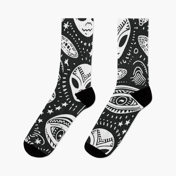 Item preview, Mystical Alien Symbols - Monochrome Extraterrestrial Patterns designed and sold by Nicholas Panek.