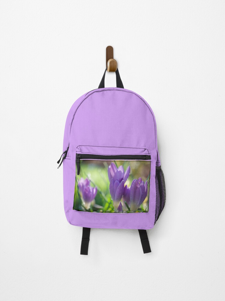 Thumbnail 1 of 3, Backpack, Spring Crocuses designed and sold by Alisonchambers2.