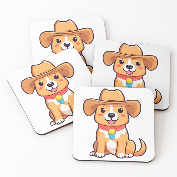 Item preview, Cowboy Dog, Cute dog wearing cowboy hat, kawaii dog designed and sold by PurpleWay.