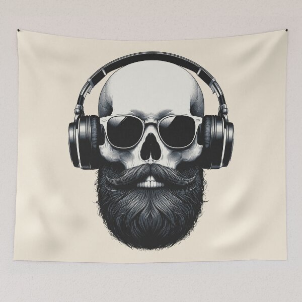 Item preview, Skull wearing Headphones #5 designed and sold by elektronen.