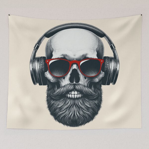 Item preview, Skull wearing Headphones #6 designed and sold by elektronen.