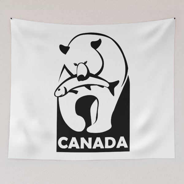 Item preview, Canadian bear with fish logo designed and sold by wectorworld.