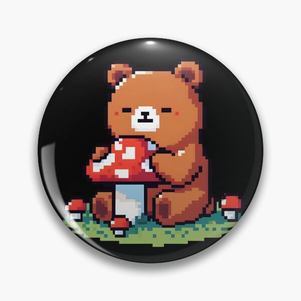Item preview, Rizzly bear with mushroom pixel designed and sold by MTRBSK11.