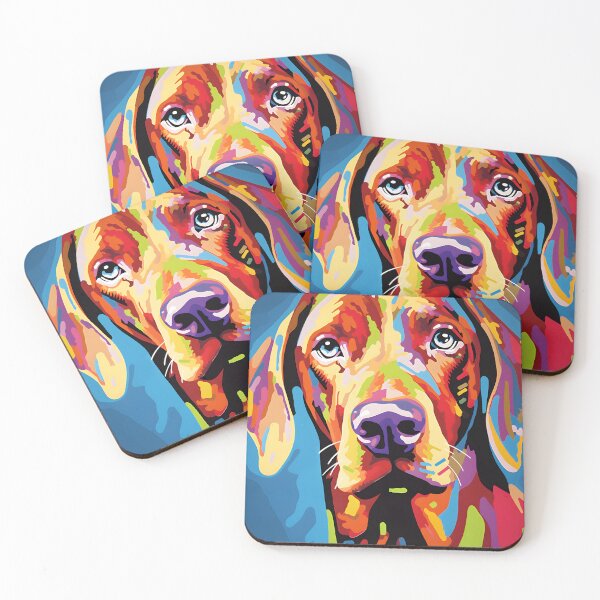 Item preview, Vizsla dog portraits drawing. animal colorful. Animal throw pillow.  designed and sold by formform.