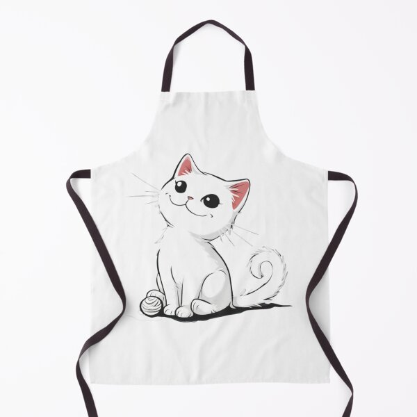 Item preview, cartoon cute white cat designed and sold by Fernnieskillup.
