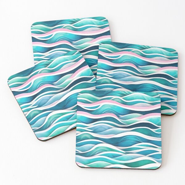 Item preview, Wave pattern green blue pink designed and sold by Naturitude.