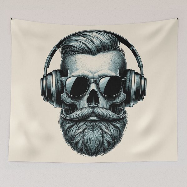 Item preview, Skull wearing Headphones #7 designed and sold by elektronen.