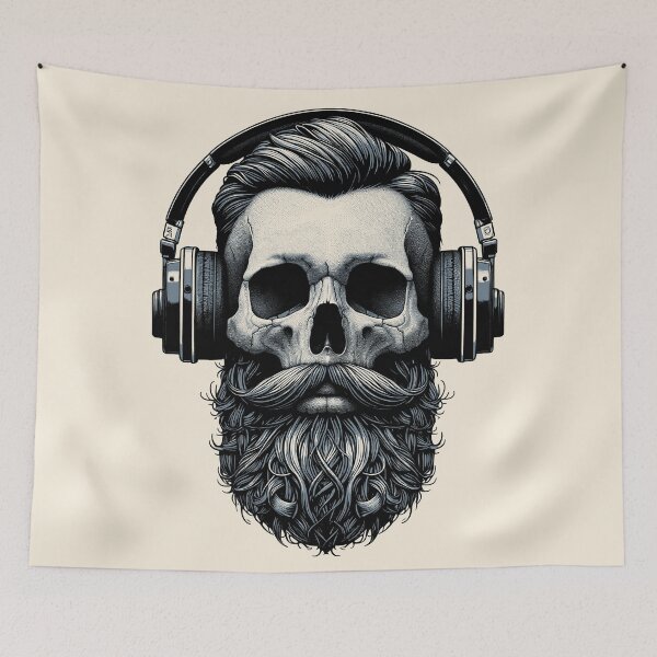 Item preview, Skull wearing Headphones #9 designed and sold by elektronen.