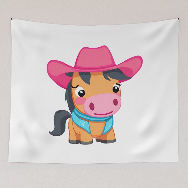 Item preview, Cute horse, Horse wearing pink cowboy hat, cute pony designed and sold by PurpleWay.