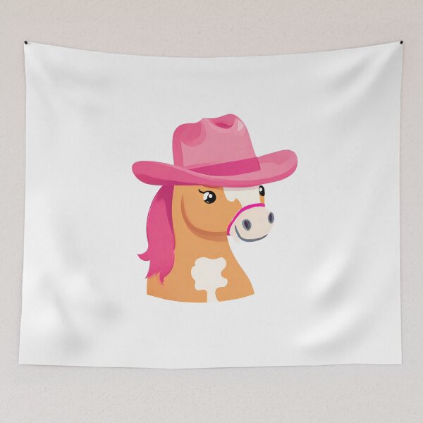 Item preview, Cute kawaii horse wearing pink hat, cute pony designed and sold by PurpleWay.