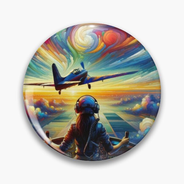 Item preview, Abstract Girl Pilot Flying Aircraft - Aviation Art and Pilot Merchandise | Abstract Painting designed and sold by NocturnalEngg.