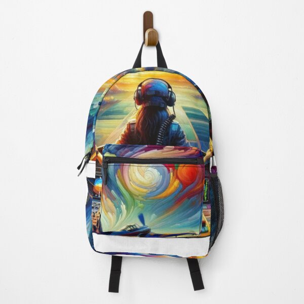 Item preview, Abstract Girl Pilot Flying Aircraft - Aviation Art and Pilot Merchandise | Abstract Painting designed and sold by NocturnalEngg.