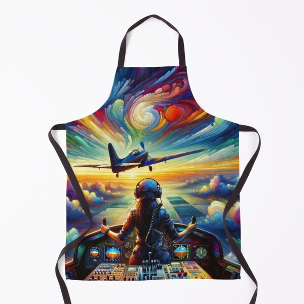 Item preview, Abstract Girl Pilot Flying Aircraft - Aviation Art and Pilot Merchandise | Abstract Painting designed and sold by NocturnalEngg.