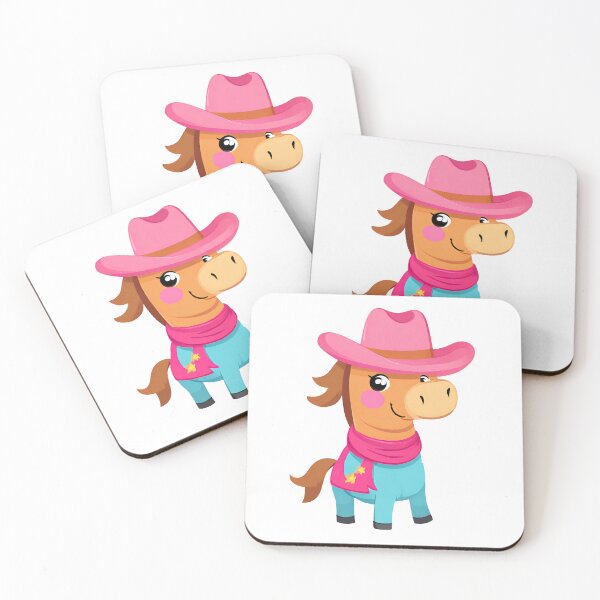 Item preview, Cute horse wearing pink cowboy hat, cute horse, kawaii horse designed and sold by PurpleWay.