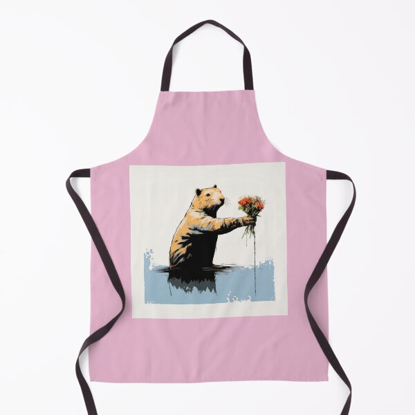 Item preview, Capybara with bouquet in Banksy Style designed and sold by andrii-ravskyi.