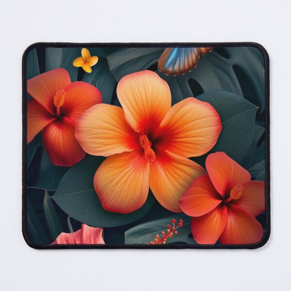 Item preview, tropical colorful flowers with butterfly seamless pattern designed and sold by Fernnieskillup.