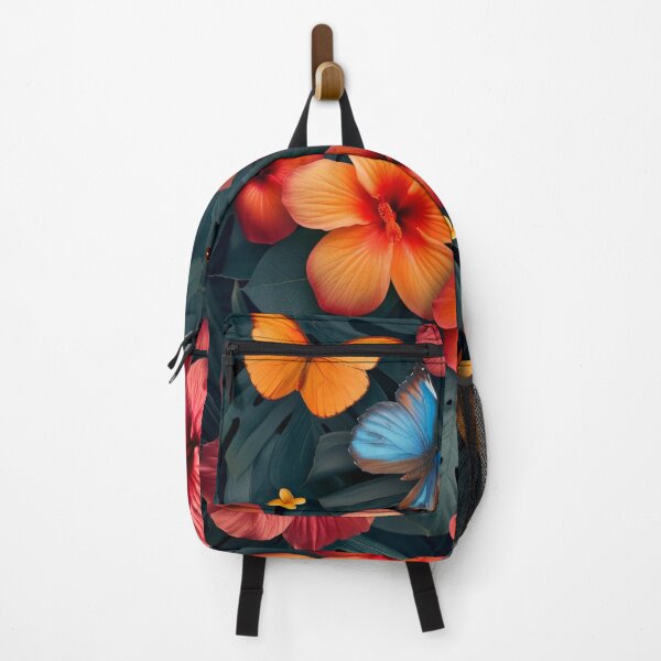 Item preview, tropical colorful flowers with butterfly seamless pattern designed and sold by Fernnieskillup.