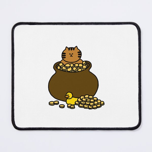 Item preview, a Cat and a Duck with Gold coins designed and sold by superbaechoo.