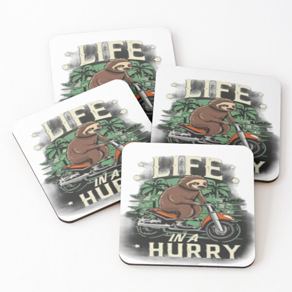 Item preview, Sloth on a scooter with text ' Life in a hurry ' designed and sold by Tomasz  Siennicki.