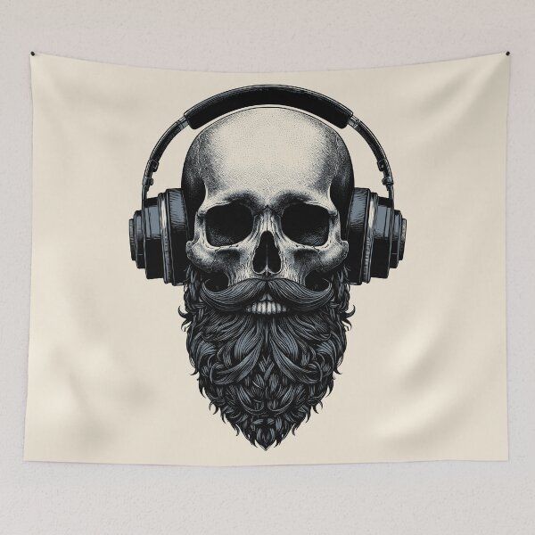 Item preview, Skull wearing Headphones #11 designed and sold by elektronen.