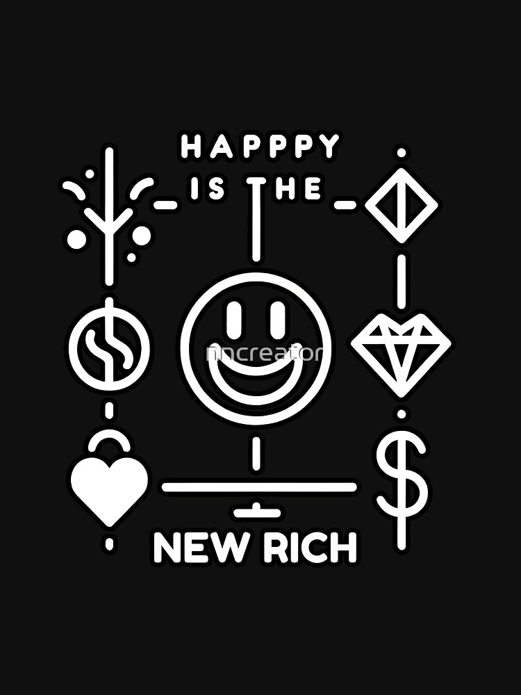 Thumbnail 5 of 5, Pullover Hoodie, Happy is the new rich designed and sold by nncreator.