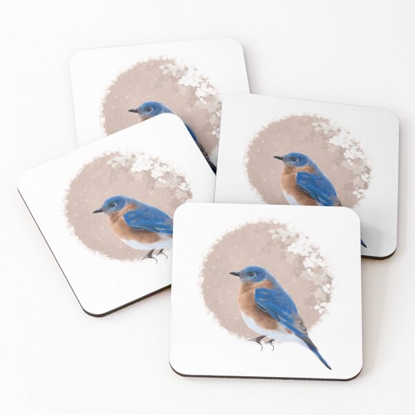 Item preview, Little blue bird fairytale winter background designed and sold by HelgaMagpai.