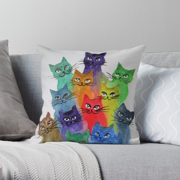 Cats Lots Of Cats Throw Pillow